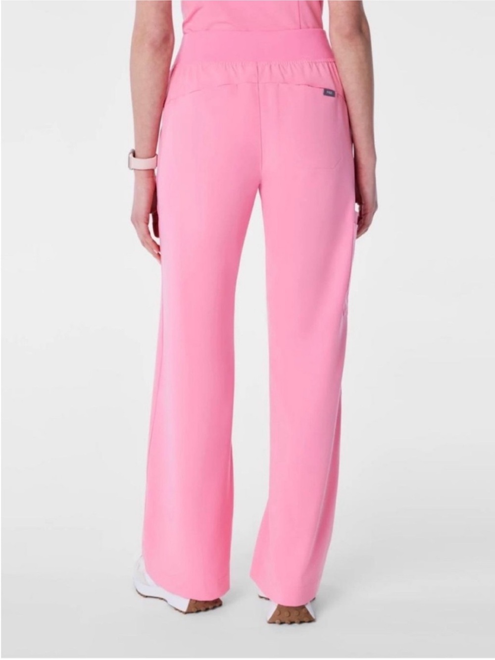 Figs Isabel Sunrise Pink high rise wide leg scrub pants size L regular NWT - Picture 3 of 3